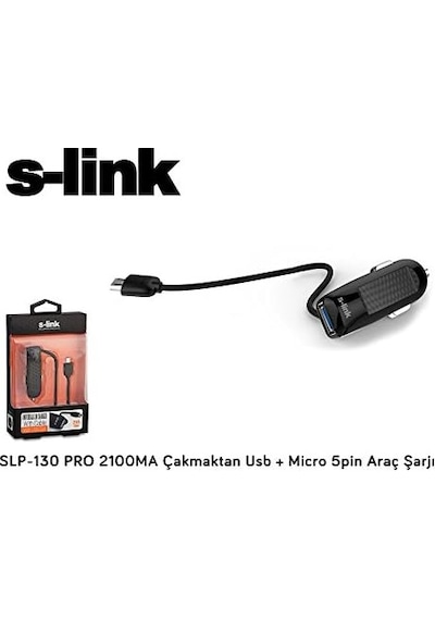 Slp-130 Pro 2100ma Çakmaktan Usb + Micro 5pin Araç Şarjı