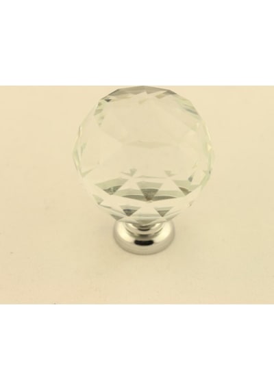 Gürçayhırdavat Gürçay Kristal Taşlı Kulp Küre 30Mm Şeffaf Krom (2 Adet)