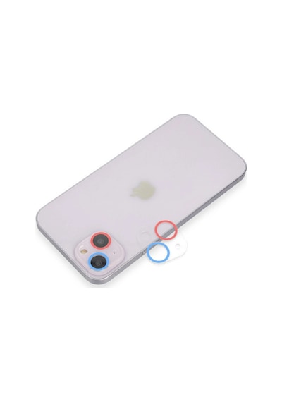 iPhone Uyumlu 13 Mini Renkli Kamera Lens Koruma Cam - Pembe-mavi Diğer