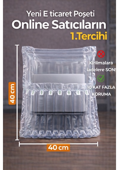 40x40 Cm 100 Adet Havalı Kargo Poşeti Airbag/airbed/airpack/airpak Ambalaj