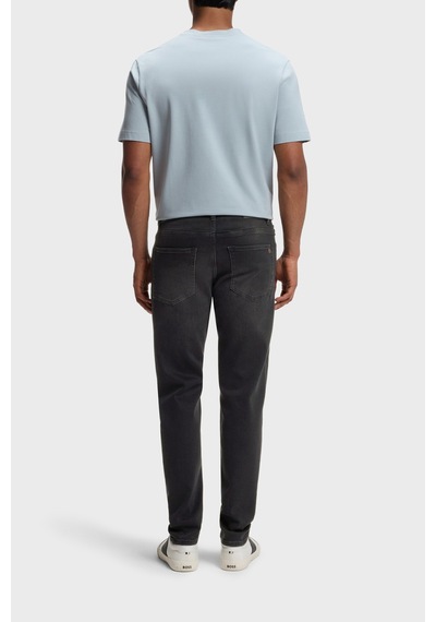 Boss Pamuklu Tapered Fit Düz Paça Jeans Erkek Kot Pantolon 50536502 008 Siyah