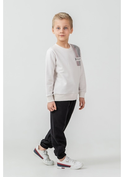 U.S. Polo Assn. Erkek Çocuk Baskılı Beyaz Uzun Kol Eşofman Takımı Us2613-c-v2 Us2613-c-v2