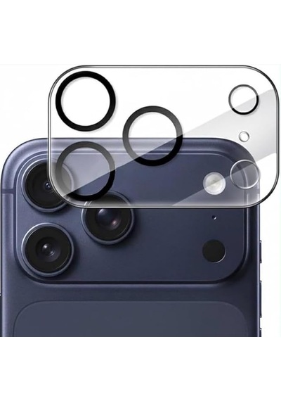 İphone 17 Pro Max Uyumlu Full Kamera Lens Koruyucu Darbe Dayanıklı Temperli Cam Tam Koruyucu Hd Şeffaf Kamera Lens Ca