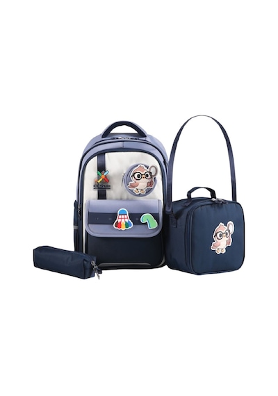 Ççs Kids Premium Okul Çanta Seti 3'lü İlkokul Ortaokul Sırt Çantası Termal Beslenme Çantası Kalemlik Mavi 51979