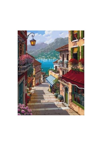 En Güzel Sokak Sayılarla Boyama Seti - Çerçeveli, 40x50cm