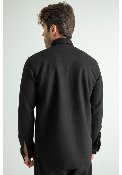 Redline Erkek Regular Fit Kışlık Kaşe Gömlek Siyah