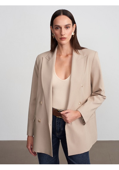 Dilvin 60799 Blazer Ceket-bej