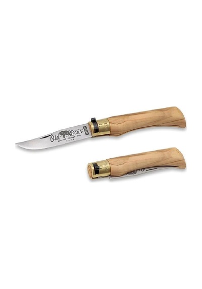 Old Bear 19 Cm Zeytin Ahşap Sap 7 1/2'' M Kamp Çakı Kahverengi