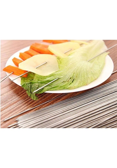 Profesyonel Yuvarlak Çöp Şiş Ciğer Şiş 67 Cm Transmisyon 10 Adet N11.595