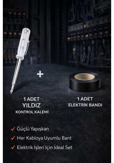 Düz Kontrol Kalemi Ve Elektrik Kablo Bandı