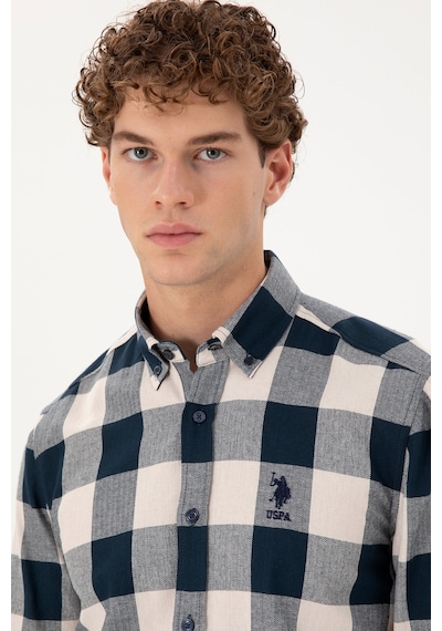 U.s. Polo Assn. Erkek Lacivert Gömlek Desenli 50296085-vr033 Lacivert