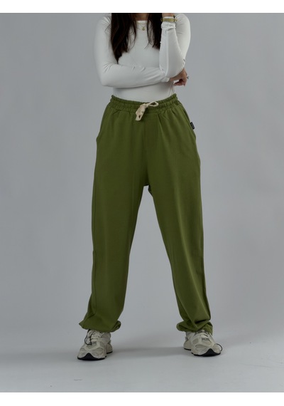 Cocopelli Paça Ayarlamalı Regular Haki Kadın Jogger Pantolon Coc3486