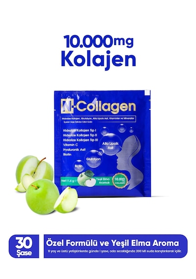 N-Collagen Hidrolize Kolajen Tip I-II-III 1000 Mg 30 Saşe