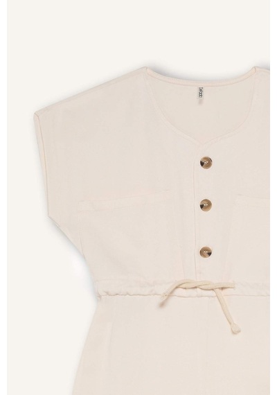 DeFacto Kız Çocuk Gabardin Kısa Kollu Tulum D9308A825SMER233