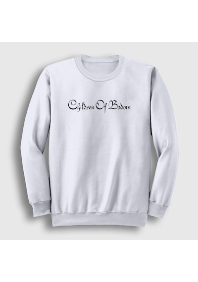Presmono Unisex Logo Children Of Bodom Sweatshirt Beyaz