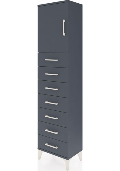 Arges Dolap 2 Raflı 7 Çekmeceli Tek Kapaklı 44x30x182 Antrasit-antrasit Antrasit Arges Dolap 2 Raflı 7 Çekmeceli Tek Kapaklı 44x30x182 Antrasit-antrasit Antrasit