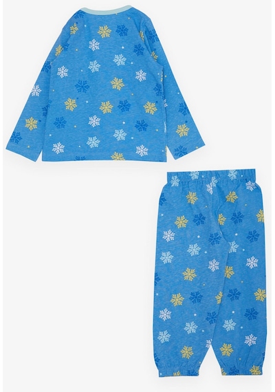 Breeze Kız Çocuk Pijama Takımı Kartanesi Desenli 1-3 Yaş, Mavi-mavi Mavi