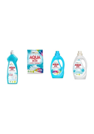 Aquabor Doğal Mineralli Elde Bulaşık + 4 Kg Renkliler + Sıvı Renkliler + Sıvı Beyaz 4 Lü Set 06340385