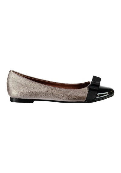 Fox Shoes Platin/siyah Kadın Babet B726019509 Siyah