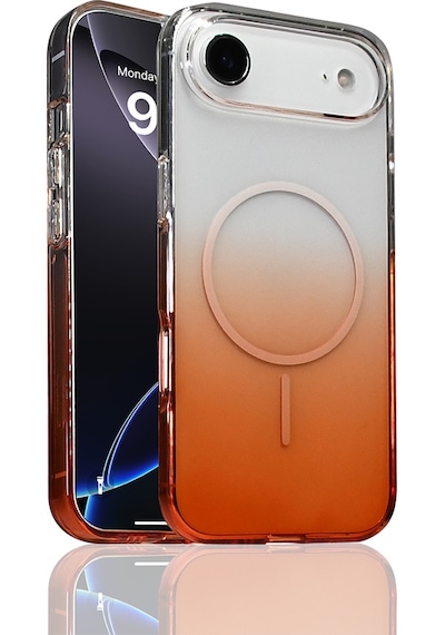 Apple Uyumlu iPhone 17 Air Kılıf M-safe Şarj Özellikli Zore Septik Silikon Kapak Turuncu
