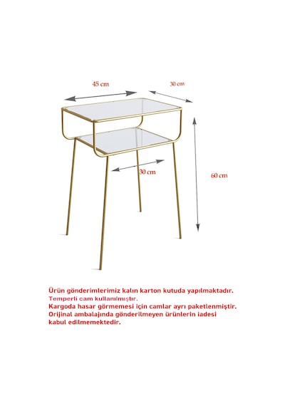 Geyik Yan Sehpa, Metal Sehpa, Cam Sehpa, Salon, Yatak Odası, Antre Altın