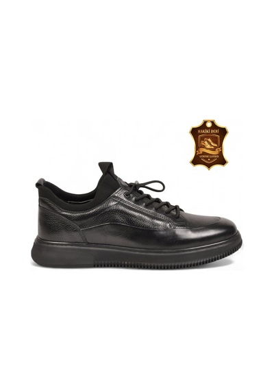 Komcero Kauçuk Tabanlı Bağcıklı Sneaker Siyah Hakiki Deri Erkek Casual Ayakkabı 5k1232-2297 Komcero Kauçuk Tabanlı Bağcıklı Sneaker Siyah Hakiki Deri Erkek Casual Ayakkabı 5k1232-2297
