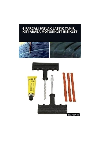 Bay 6 Parçalı Patlak Lastik Tamir Kiti Araba Motosiklet Bisiklet Onarım Seti Bx-313440 Najmaddin