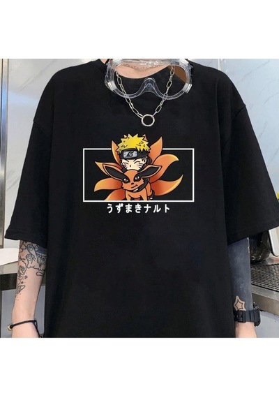 Noıssey Kırmızı Etiket Gala Kurama Naruto Manga Japan Anime Unisex T-shirt 14514 Siyah