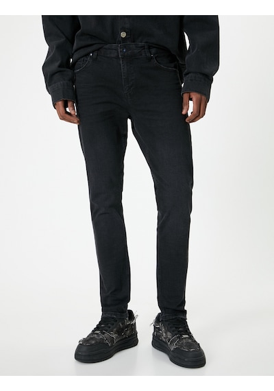 Koton Super Skinny Fit Kot Pantolon - Justin Jean Siyah 4sam40022ıd Siyah