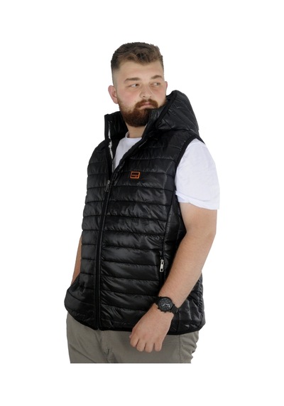 Mode Xl Büyük Beden Yelek Kapitone Kapşonlu 22600 Siyah 001