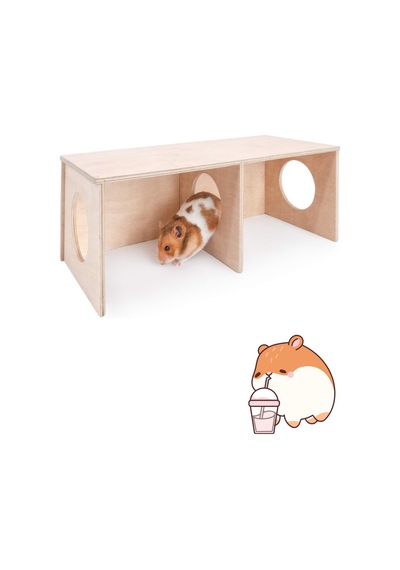 Suriye Hamsterı İçin Büyük Boy Gizli Gözlem Evi - 2 Odalı Tünel Ve Saklanma Oyuncağı
