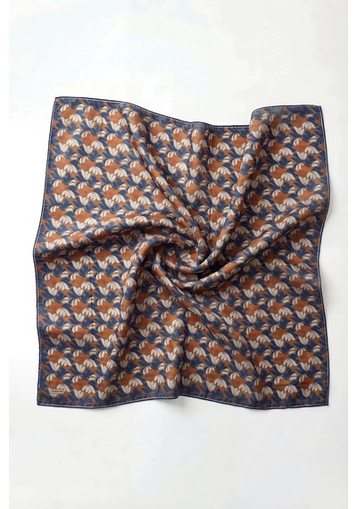 Silk Home Soft Eşarp Floral Line Sütlü Kahve 90x90 Çok Renkli