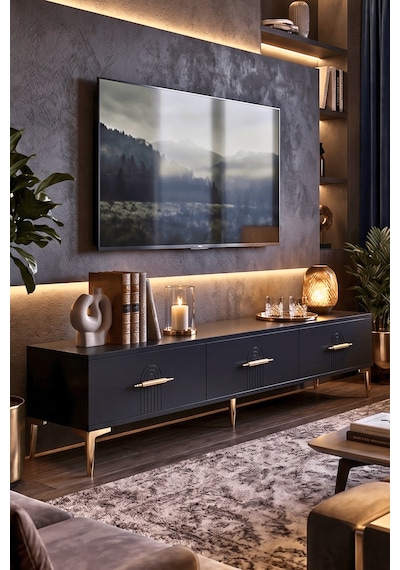 Tsa1815a - İda Tsa180 Tv Stand, Tv Sehpası Ve Tv Ünitesi Antrasit 180cm
