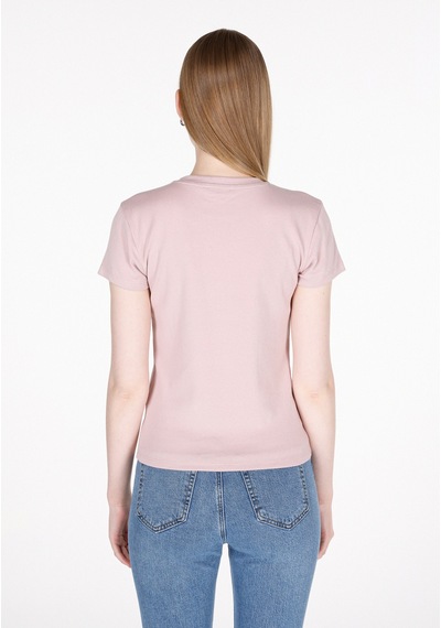 Colin's Colins Slim Fit Yuvarlak Yaka Düz Kadın Pembe Kısa Kol Tişört Cl1073597 Q1.v1 Ppo