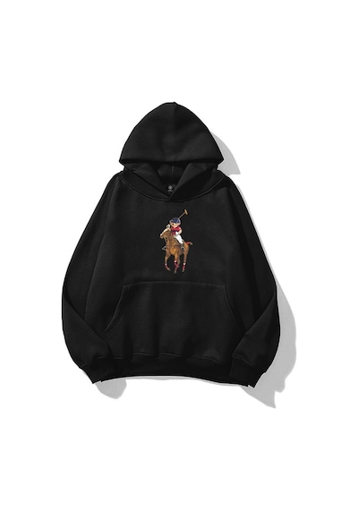 Tarzsokak Unisex Teddy Horse Sweatshirt Siyah