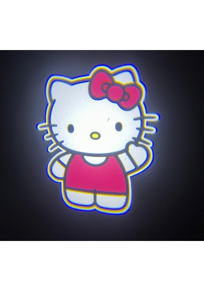 Hello Kity Logolu Mesafe Sensörlü Fotoselli Pilli Yapıştırmalı Kapı Altı Led Logo