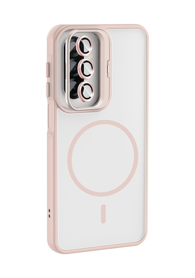 Zore Galaxy Uyumlu A17 Kılıf Standlı Ve Kamera Lens Hediyeli Ogaa Etro Kapak - Gri