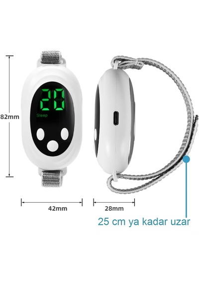 Avuç İçi Elektrikli Uyku Masaj Cihazı 20 Seviye 2 Modlu Derin Rahatlama Ve Hızlı Uyku Çözümü Beyaz