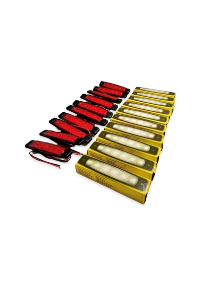 Ahmet Otomotiv Sanel 10 Adet 6 Ledli Kırmızı Parmak Led 24v Lamba Basamak Aydınlatma