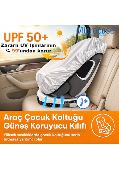 Microcase Universal Oto Çocuk Bebek Koltuğu Güneşlik Kir Toz Güneş Koruyucu Kılıf Al5641