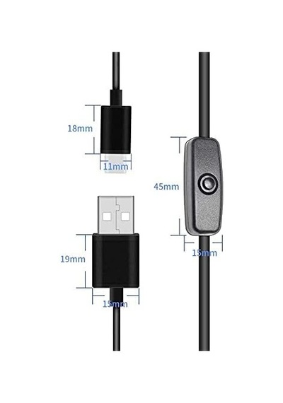 Raspberry Pi 4 Type C 5v 3a On-off Anahtarlı Güç Kablosu - 1 Metre