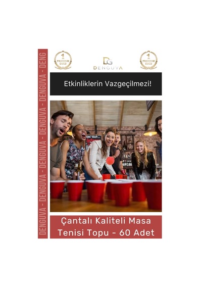 Masa Tenisi Pinpon Topu Çantalı Kaliteli Etkinlik 60 Adet Beyaz Canlı Ping Pong Sekme