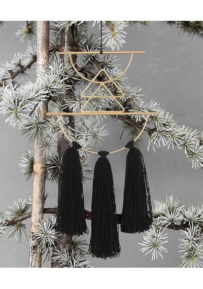Boho Duvar Dekoru Siyah Makrome Duvar Asılı Metal Sanat Sevimli Ev Oturma Odası Yatak Odası İçin Küçük Dekor 12 Diğer