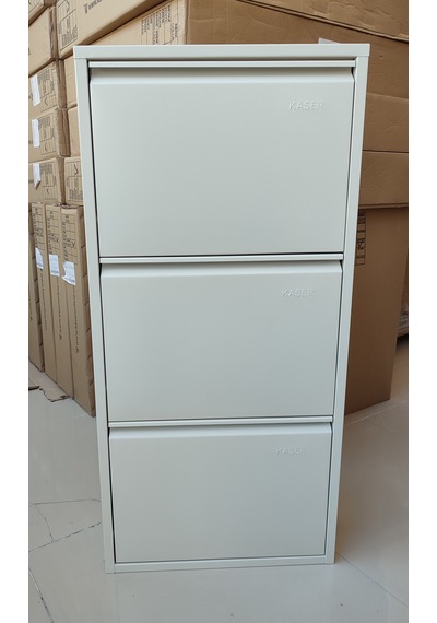 Kaser Marka 3 Kapaklı Metal Ayakkabılık (539136099) Krem