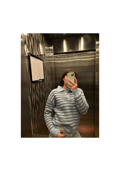 Maison Velora Kadın Mavi Siyah Çizgili Basic Oversize Polo Yaka Yarım Pat Düğmeli Triko Kazak-27aj002 Mavi 923050279 Mavi Maison Velora Kadın Mavi Siyah Çizgili Basic Oversize Polo Yaka Yarım Pat Düğmeli Triko Kazak-27aj002 Mavi 923050279 Mavi