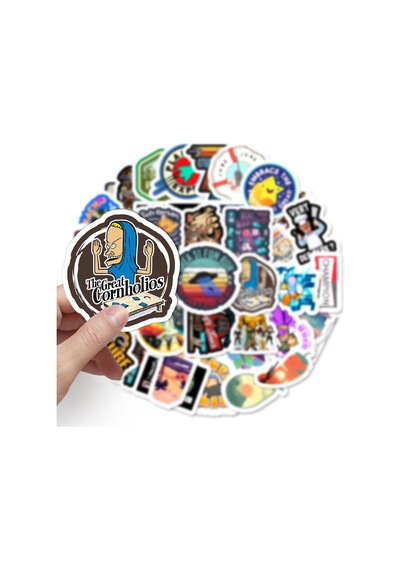 Cajuart 50 Adet Tekrarsız Seyahat Macera Pvc Sticker 06