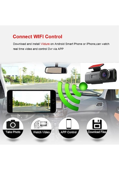 Yeni Çift Lens 4k Sürüş Kaydedici Mini Kamera Gps Wifi 1080p Arka Görüş Kamerası İle 24 Saat Park Etme Gece Görüş Kara Kutu Araç İçi Kayıt 64 Gb