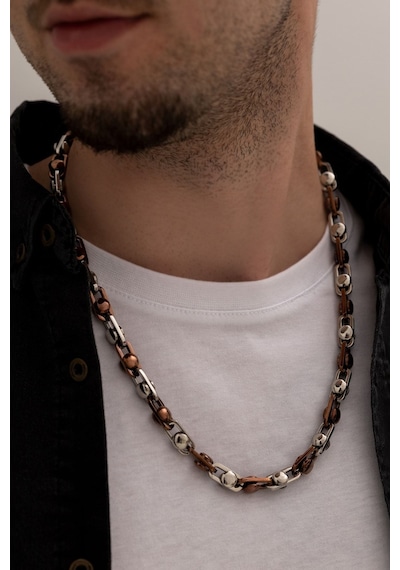 Motorcu Model Çelik Erkek Kolye Rose-beyaz Paslanmaz Çelik Sevgiliye - Eşe - Babaya Hediye Kolye Rose Gold