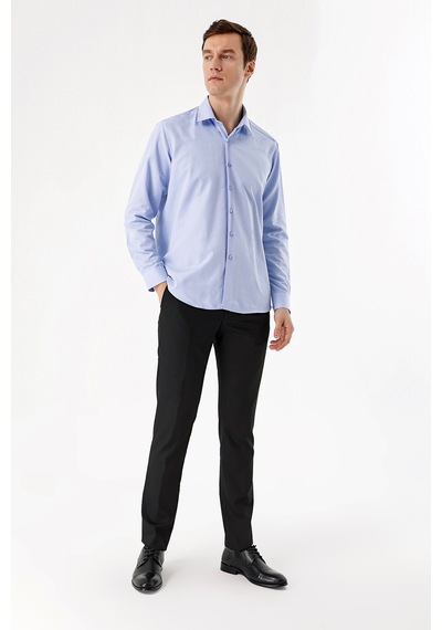 Morven Buz Mavisi Slim Fit Düz Sert Yaka Kolay Ütülenebilen Hediye Kutulu Uzun Kollu Gömlek 99mc004001311 Buz Mavisi
