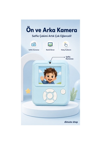 Dijital Fotoğraf Makinesi Çocuk Termal Resim Kağıt Baskılı Yazıcı Kamera Video Makinesi Cmr92 Mavi - 904785649
